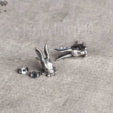Retro Punk Rabbit Earrings 925 Sterling Silver