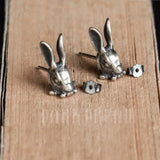 Retro Punk Rabbit Earrings 925 Sterling Silver