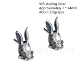 Retro Punk Rabbit Earrings 925 Sterling Silver