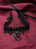 Gothic Punk Lolita Moon Pendant Choker Necklace