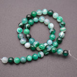Dark Green Banded Agate Stone Beads 6mm 8mm 10mm