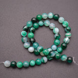 Dark Green Banded Agate Stone Beads 6mm 8mm 10mm