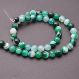 Dark Green Banded Agate Stone Beads 6mm 8mm 10mm