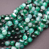 Dark Green Banded Agate Stone Beads 6mm 8mm 10mm