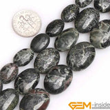 Natural Oval Rhyolite Kambaba Jaspers Beads for Jewelry Making