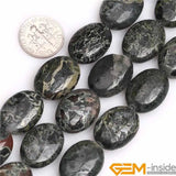 Natural Oval Rhyolite Kambaba Jaspers Beads for Jewelry Making