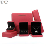Dark Green Pu Leather Jewelry Packaging Box Metal Iron Embryo Jewelry