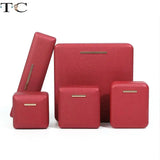 Dark Green Pu Leather Jewelry Packaging Box Metal Iron Embryo Jewelry