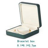 Dark Green Pu Leather Jewelry Packaging Box Metal Iron Embryo Jewelry
