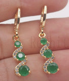 Dark Green Stone Drop Earrings For Women Jewelry