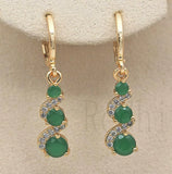Dark Green Stone Drop Earrings For Women Jewelry