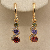 Dark Green Stone Drop Earrings For Women Jewelry