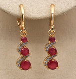 Dark Green Stone Drop Earrings For Women Jewelry