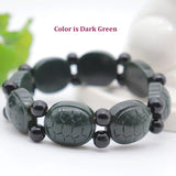Green Tortoise Shell Feng Shui Bracelet Hetian Qing Jade Men Women