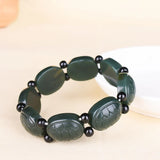 Green Tortoise Shell Feng Shui Bracelet Hetian Qing Jade Men Women
