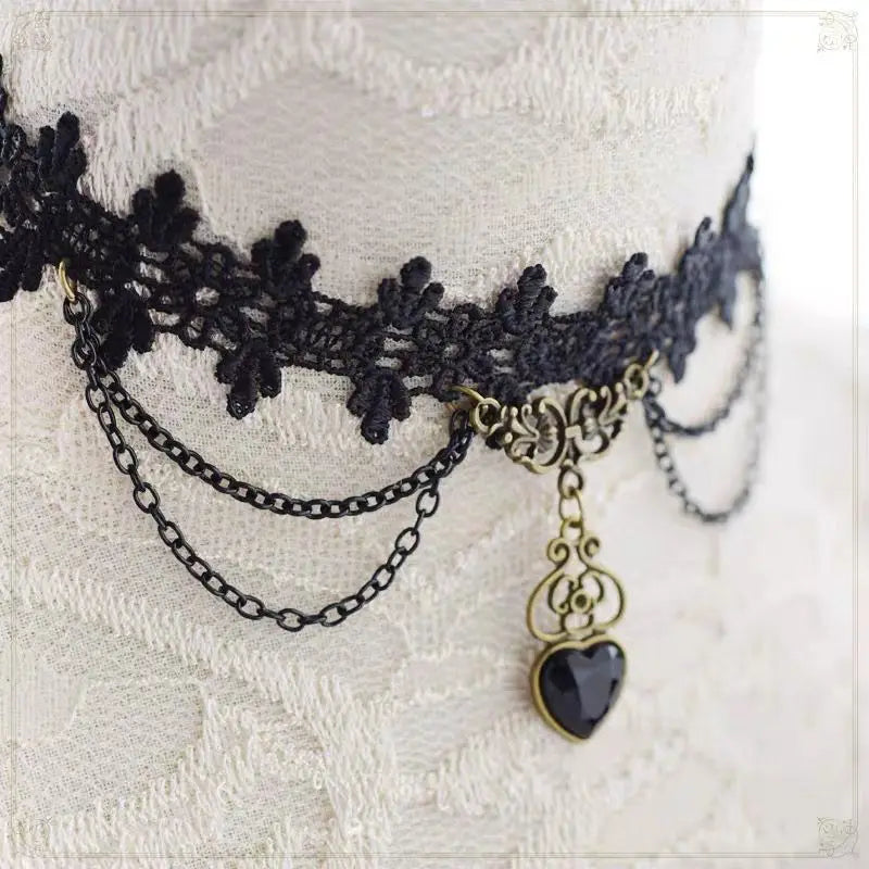 Dark Lolita Punk Gothic Lace Choker Necklace