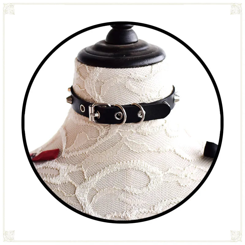 Dark Lolita Punk Necklace Collar Rivet Choker Gothic Steam Leather