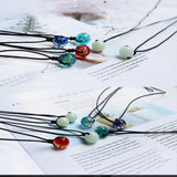 Glowing Stone Pendant Necklace Dark Luminous Fluorescent Spherical Crystal