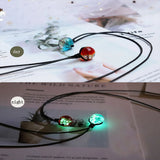 Glowing Stone Pendant Necklace Dark Luminous Fluorescent Spherical Crystal