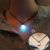 Glowing Stone Pendant Necklace Dark Luminous Fluorescent Spherical Crystal