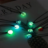 Glowing Stone Pendant Necklace Dark Luminous Fluorescent Spherical Crystal