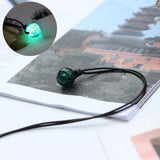 Glowing Stone Pendant Necklace Dark Luminous Fluorescent Spherical Crystal