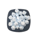 Dark Marble Hexagon Silicone Bead 14mm for Keychain DIY