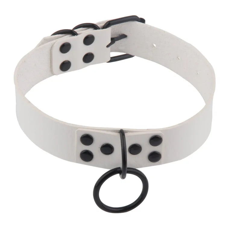 Dark Nightclub Leather Choker Fun Maid Neck Collar