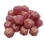 Dark Pearl Pink Hexagon Silicone Bead 14mm Polygonal Keychain Bracelet DIY