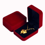 Dark Red Square Earring Pendants Display Case Organizer