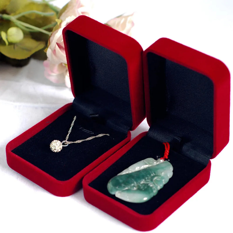 Dark Red Square Earring Pendants Display Case Organizer