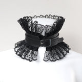 Dark Style Exaggerated Princess Collar Gothic Accessories Leather Lace