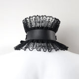 Dark Style Exaggerated Princess Collar Gothic Accessories Leather Lace