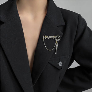 Vintage Tassel Pendant Brooch Baroque Chest Chain Pin