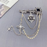 Vintage Tassel Pendant Brooch Dark Style Men Women