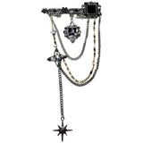 Dark Style Tassel Pendant Brooch Vintage Chest Chain Brooch Pin