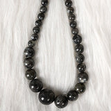 Dark Green Transparent Flash Stone Necklace Mature Style
