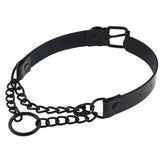 Dark Punk Leather Collar Gun Chain Pendant Necklace