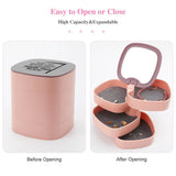 Earring Storage Box Pu Leather Display Case Organizer