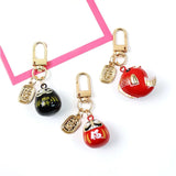 Daruma Koi Metal Jingle Bell Charms Good Luck Pendant for Kids