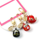 Daruma Koi Metal Jingle Bell Charms Good Luck Pendant for Kids