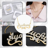 Butterfly Name Necklace 18k Plated Stainless Steel Personalized Pendant