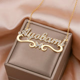 Butterfly Name Necklace 18k Plated Stainless Steel Personalized Pendant