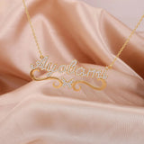 Butterfly Name Necklace 18k Plated Stainless Steel Personalized Pendant