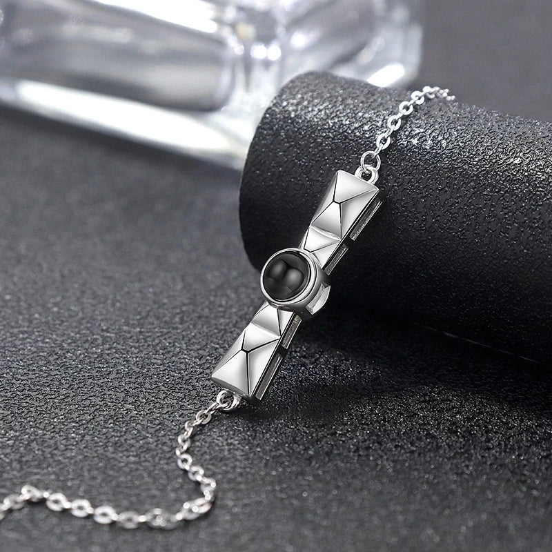 925 Silver Personalized Bracelet Women Photo Projection Pet Picture Couple Gift