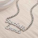 18k Plated Name Necklace Double Layer Jewelry