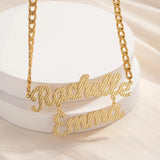18k Plated Name Necklace Double Layer Jewelry