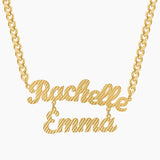 18k Plated Name Necklace Double Layer Jewelry
