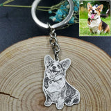 Custom Pet Photo Keychain Stainless Steel Dog Tag Key Chain