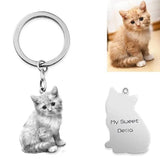 Custom Pet Photo Keychain Stainless Steel Dog Tag Key Chain